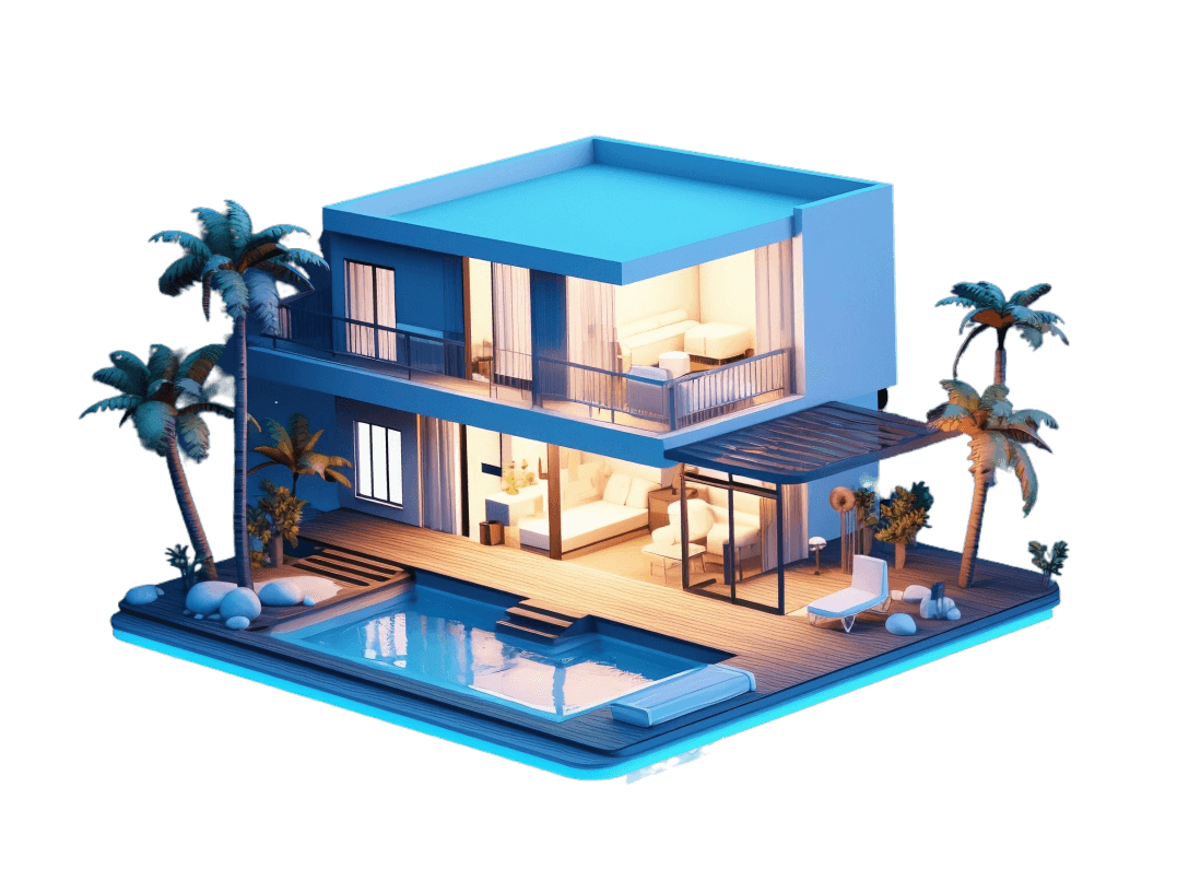 3d rendering isometric house